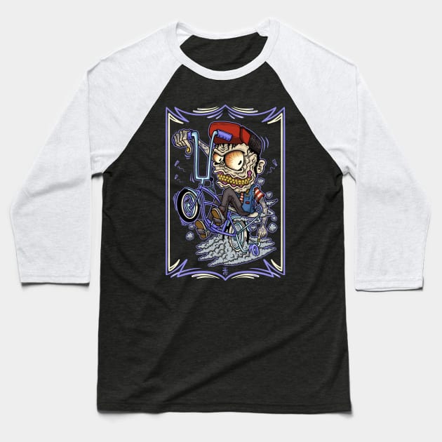 wheelie Monster bike Baseball T-Shirt by Il villano lowbrow art